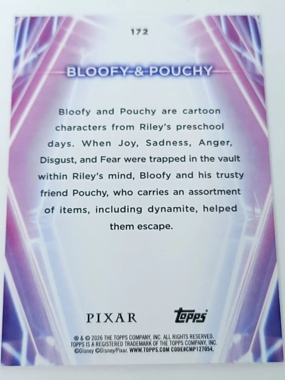Bloofy Pouchy Topps 2026 Disney Neon Holo Parallel Refractor Limited 178/199 - Picture 4 of 4